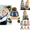 Cute Baby Toddler Girls Boys Penguin Fur Ball Knitted Winter Warm Cap With Elegant Design