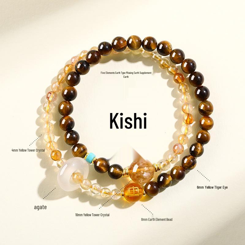 Guochao New Chinese Style Women's Bracelet: Natural Stone, Multi-Gemstone, Small Light Luxury Crystal Jewelry