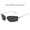 Rimless Y2K Style Sunglasses Rectangle Fashion Popular Women Men Shades Square Sun Glasses for Female Male Oculos Metal Frame