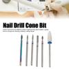 6pcs Nail Cuticle Cleaner Bit Professional Rotary Polishing Nail Drill Cone Bit for Manicure Salon
