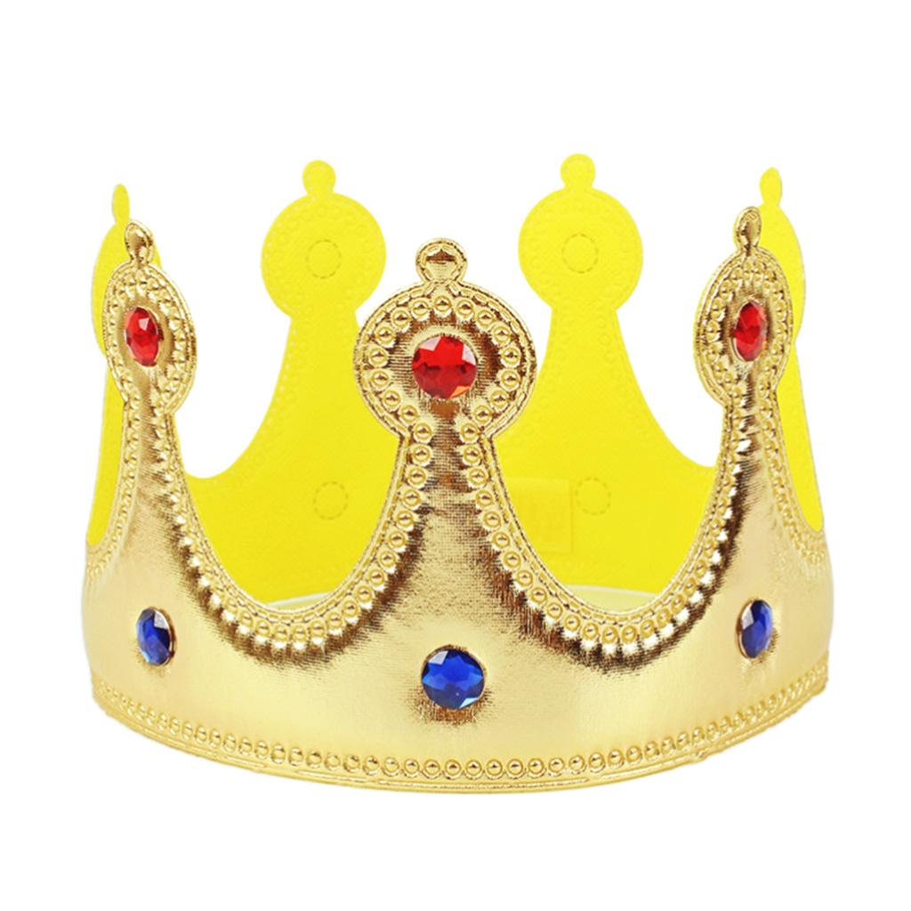 

Geogrous Golden King Crowns Soft Prom Dress Up для шоу, представления, детского дня рождения, вечеринки, фото реквизита золотой