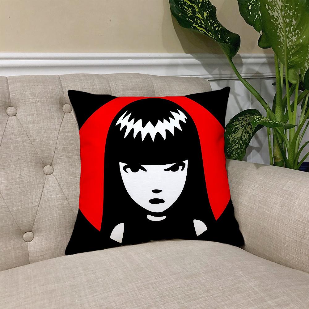 E-Emily S-Strange cushion cover Square Sofa Cushion Cover Casual Skin-Friendly Comfortable Pillow Cover