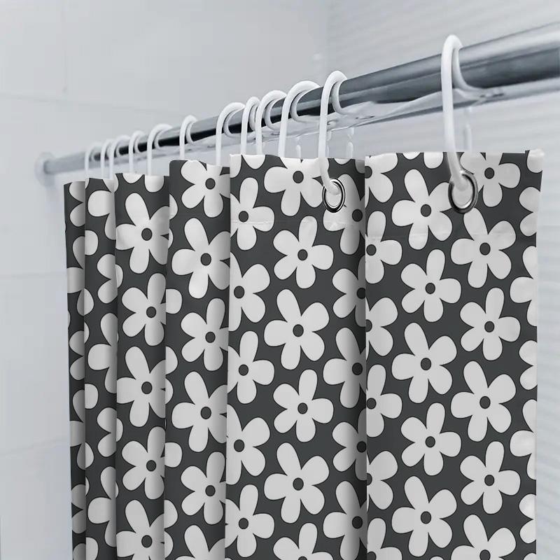 Floral Shower Curtain Botanical Bathroom Decor Vintage Flower Pattern Waterproof Fabric Liner Farmhouse Style Modern Washable Ba
