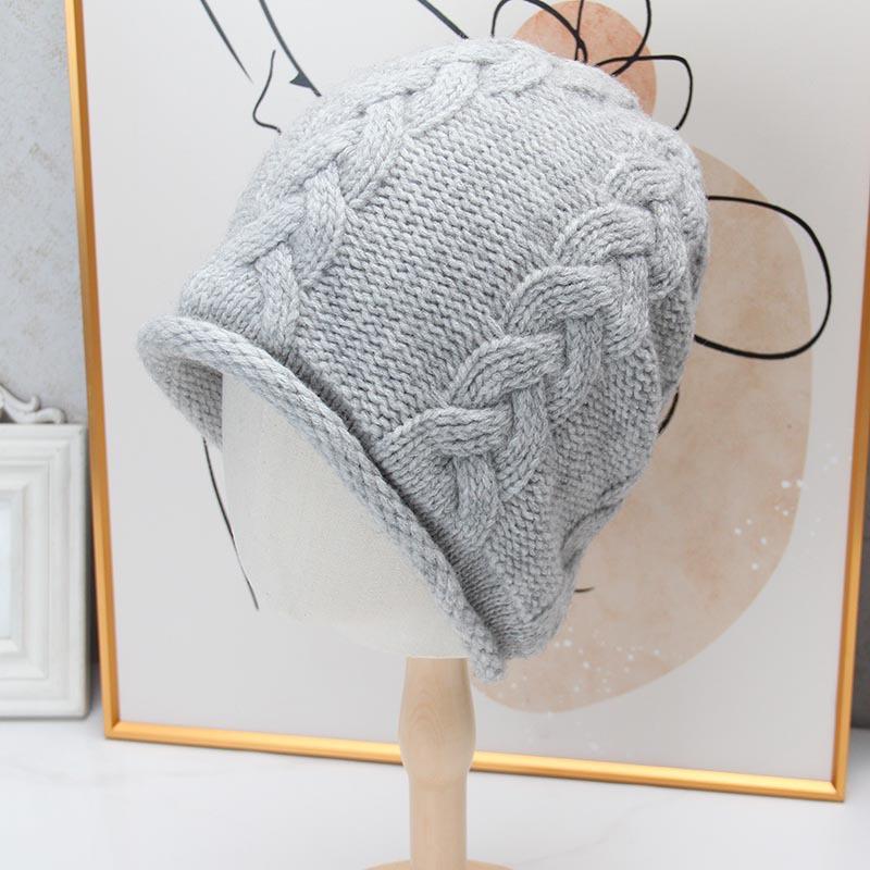 Autumn and Winter High-quality Wool Fashion Crimping Temperament Versatile Pullover Hat Solid Color Simple Warm Elegance Stacking Hat
