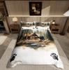 Homewish Wildlife Wolf Duvet Cover SetWoodland Animal For Teens Bedding SetJungle Safari Decor