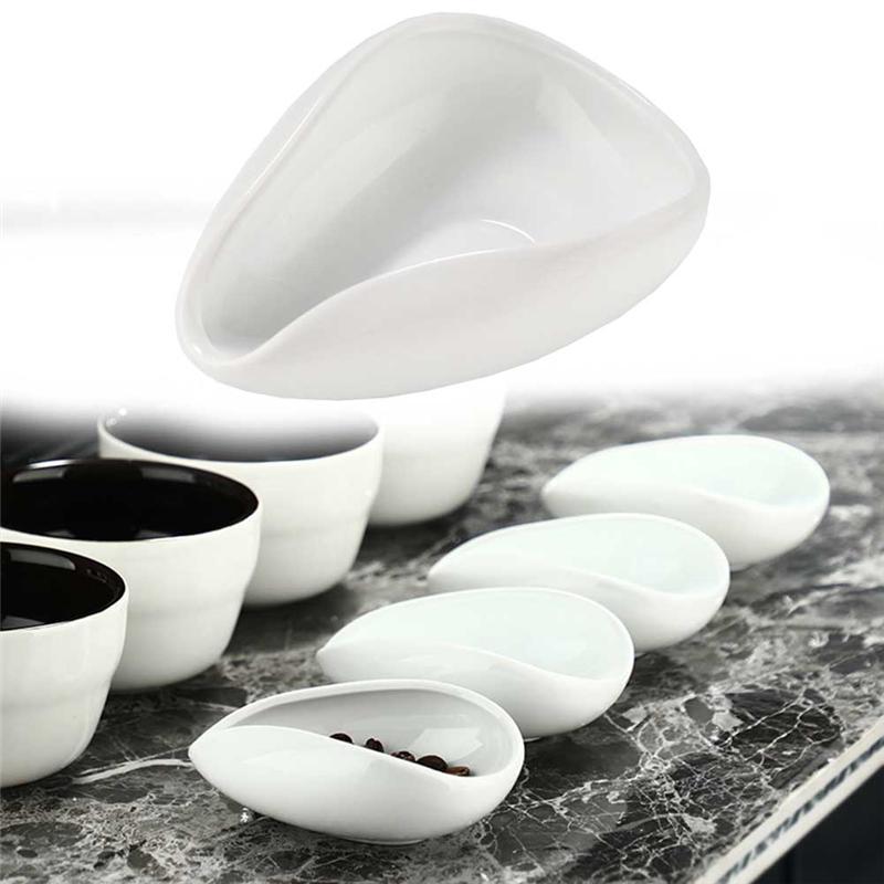 B Coffee Beans Dose Trays Pure White Pottery Teaspoon Tea Separator Set Tools Coffee Bean Shovel
