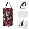 Halloween Bunte Blumige Zuckerschädel Kosmetiktaschen für Frauen Große Kapazität Reise-Make-up-Tasche Tragbar Reise Wasserdicht Geschenk
