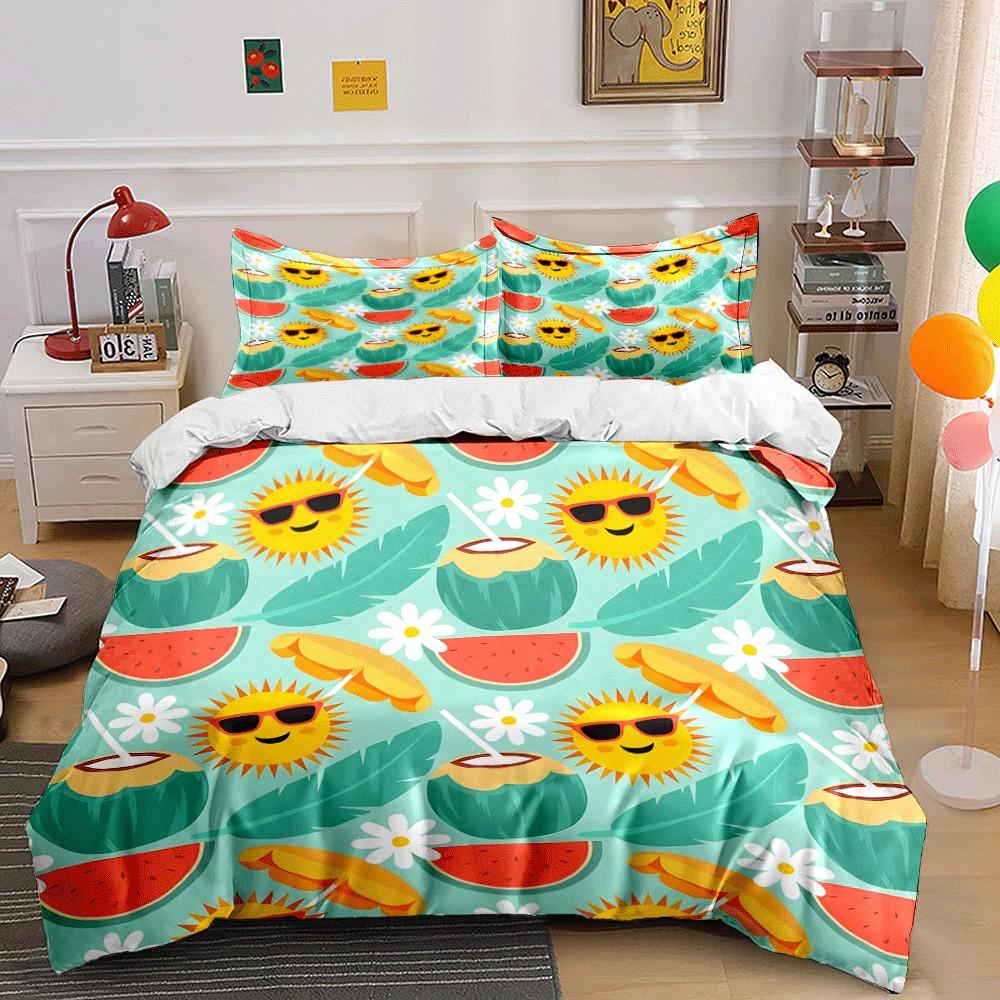Summer Vibes Tropical Essentials Set Exquisite Three-Piece Bedding Set Gift For Kids And Adults