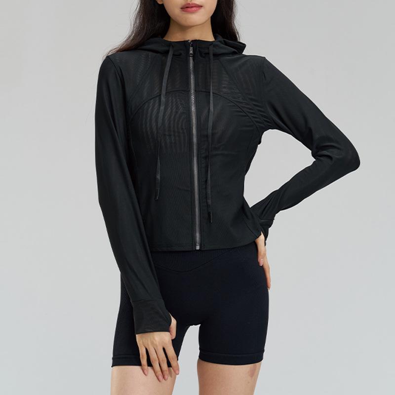 Yoga clothes, yoga tops, sports outdoor long sleeves, moisture wicking, fitness, body tight and breathable fitness clothes, women