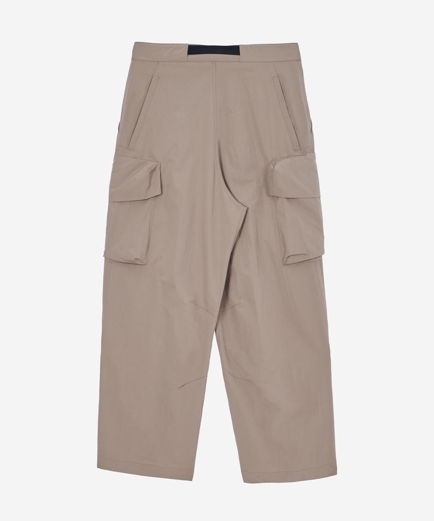 Kallapataleu Wide Balloon Ankle Zip Belted Cargo Pants - Beige