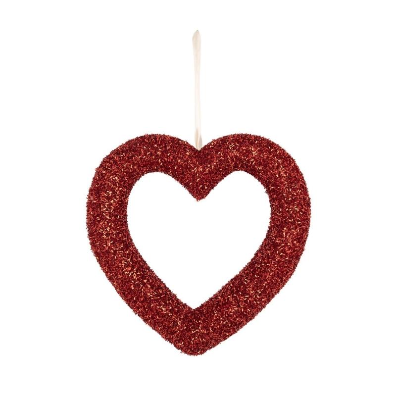 Подвесное украшение Венок-сердце Шарм-подвеска Венок-сердце Добавляет нотку романтики к празднованию Дня святого Валентина красный