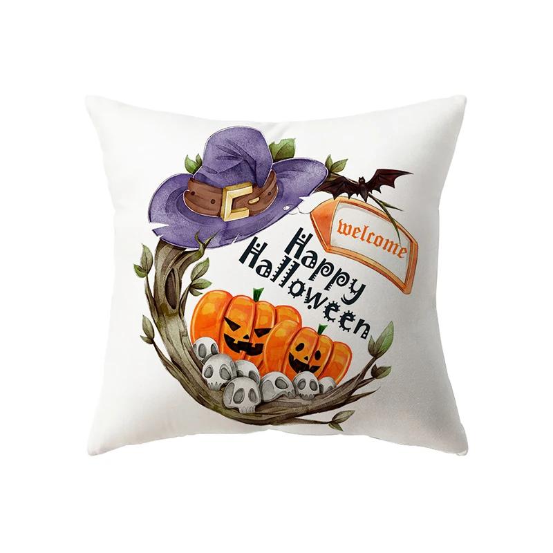 Halloween Theme Horror Pumpkin Print Pattern Cushion Cover Home Living Room Sofa Decoration Polyester Pillow