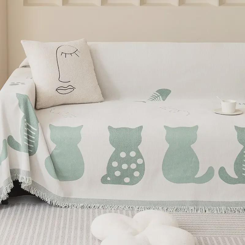 Chenille Cartoon Sofa Towel: Universal, Multifunctional Armrest and Backrest Cover