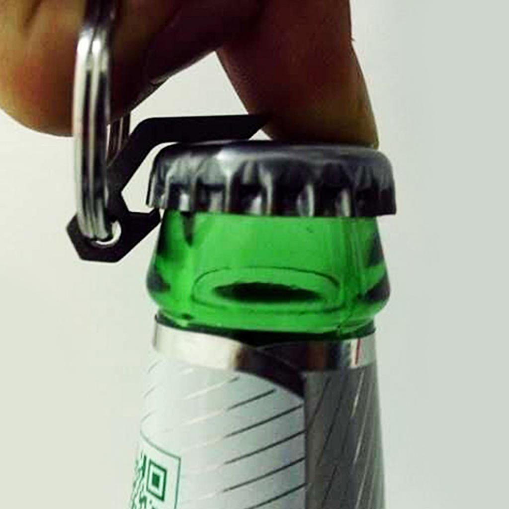 Bottle Opener Keychain with Slot Screwdriver for Titanium Mini Beer Can Opener Portable for Key Chain Bottle Opener Comp