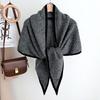 Korean Vintage Knit Solid Thick Triangle Scarf For Women Winter Warm Versatile Shawl