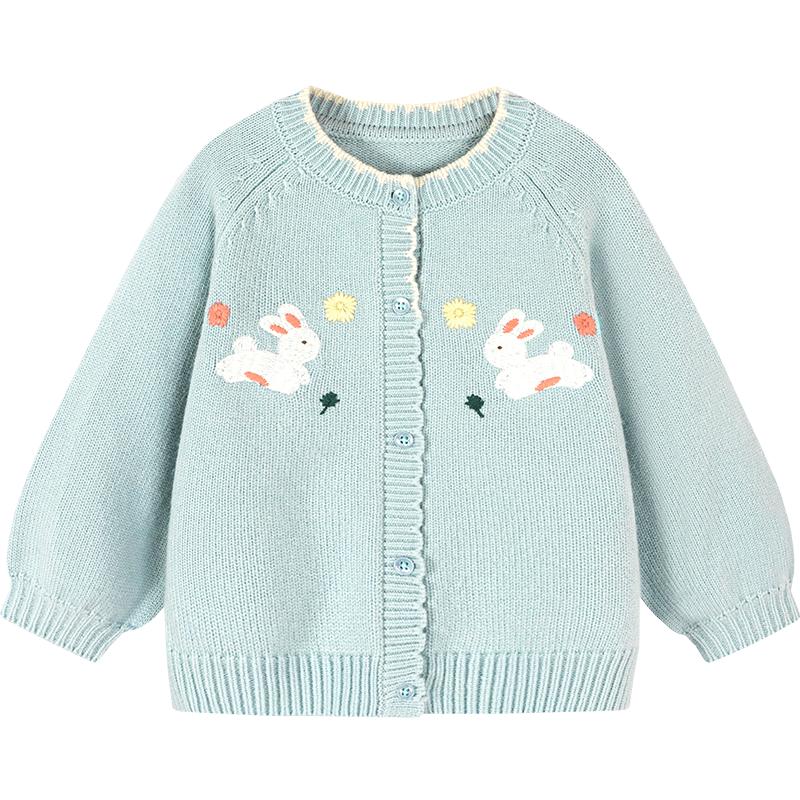 Minibala Baby Girl s Sweet Lantern Sleeve Cardigan Sweater 80