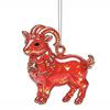2D Acrylic Glitter Goat Pendant Creative Animal Christmas Ornament for Xmas Tree New Year Party Decoration
