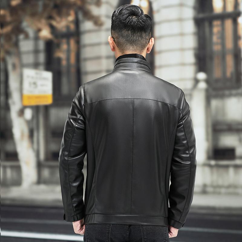 Neue Schaffell Leder Mantel männer Frühling und Herbst Baseball Kragen Leder Jacke männer Dünne Weiche Leder Mantel Trend