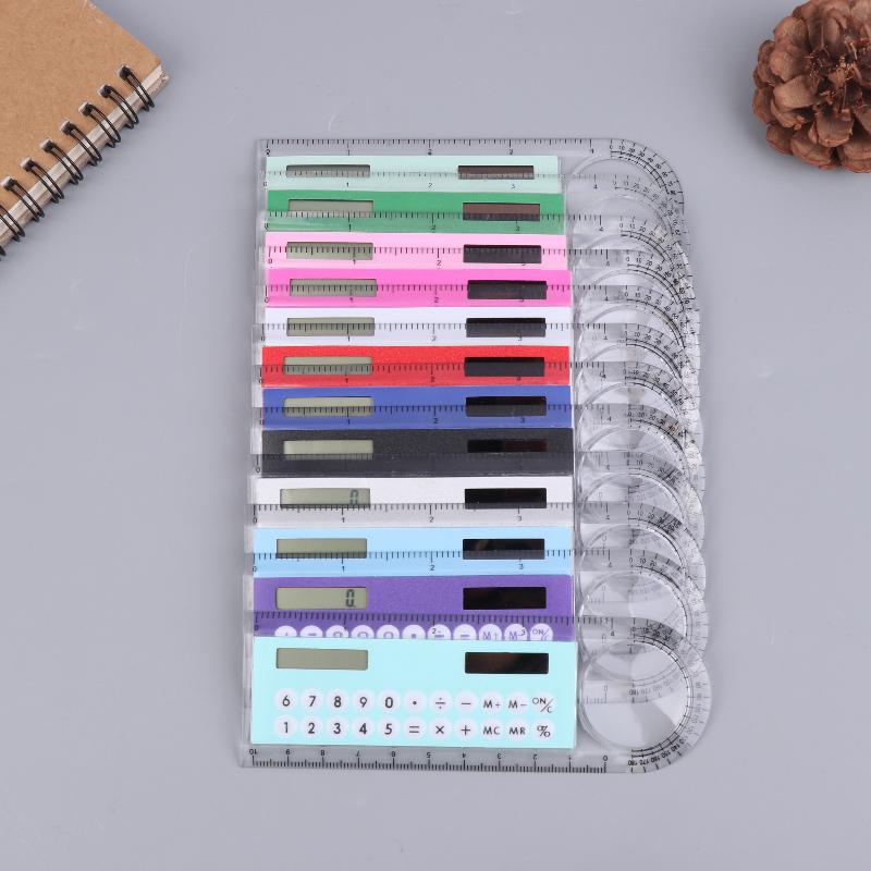 New 10cm Ruler Calculator Solar Card Mini Calculation Student Arithmetic Multifunctional Calculator Computer Digital Caliper