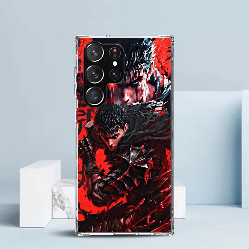 Black White G-Guts B-Berserks Phone Case For Samsung Galaxy S24 S25 Edge S26 Ultra S22 S23 Plus S21 + S20 FE Soft TPU Back Cover