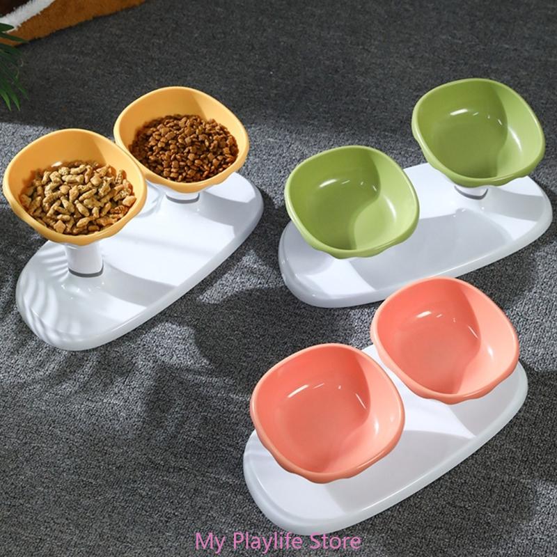 Regulable Pet Bowl Modern Feeding Station Double Bowl Cats and Water Bowl with Stand for Small and Miteltgro Dogs and Cats
