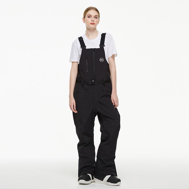 

Unisex Waterproof Ski Pants with Suspenders - Warm, One-Piece Snowboarding & Ski Apparel Small чорний