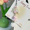Furry Cute Cartoon Short Phone Charm for Girl Kawaii Cartoon Kitten Keychain Phone Lanyard Earphone Pendant Phone Accessories
