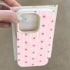 Pink Love Heart Stripe Pattern Phone Case For IPhone 17 16 15 14 13 12 11 Pro Max 15 Plus 17Air 16E Lychee Silicone Soft Cover