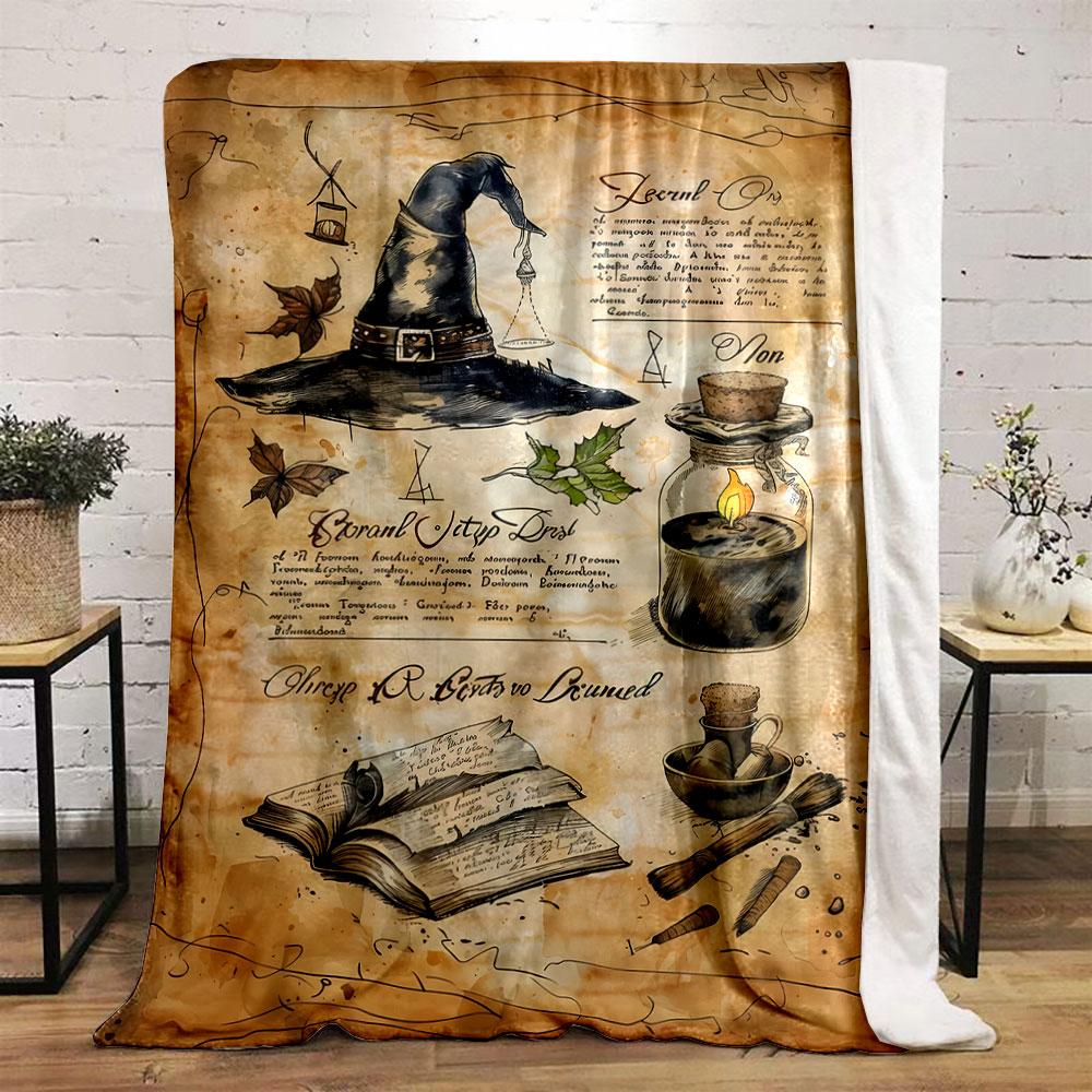 Witchy Spellbook Blanket bedroom Blanket for Livingroom Couch lunch break Soft throw for Friend's festival Gift