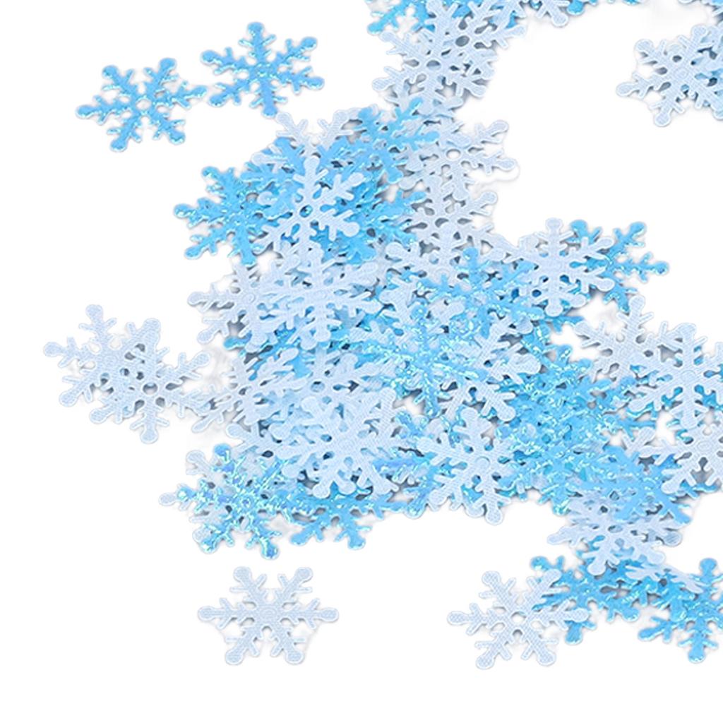 1000Pcs Snowflake Confetti 0.9in Vibrant Color Reusable Plastic Multi Purpose Christmas Confetti for Box Tree Vase