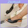 Summer Womens Platform Sandals With Pu Upper And Ankle Strap For Casual Beachwear