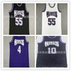 Camiseta sin mangas de baloncesto bordada vintage Sacramento Kings para hombre y mujer 4 Webber 55 Williams Algodón Ropa Deportiva