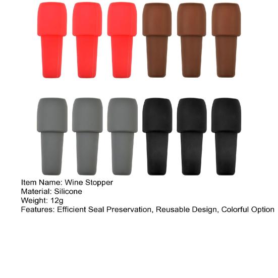 Silicone Wine Bottle Stoppers Reusable Wine Seal Stopper Champagne Beer Wine Cork Wine Accessories for Preserving Flavor