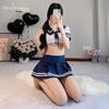 Sexy Lingerie Student Outfit: Pure Desire JK Uniform with Temptation Pleated Mini Skirt Set