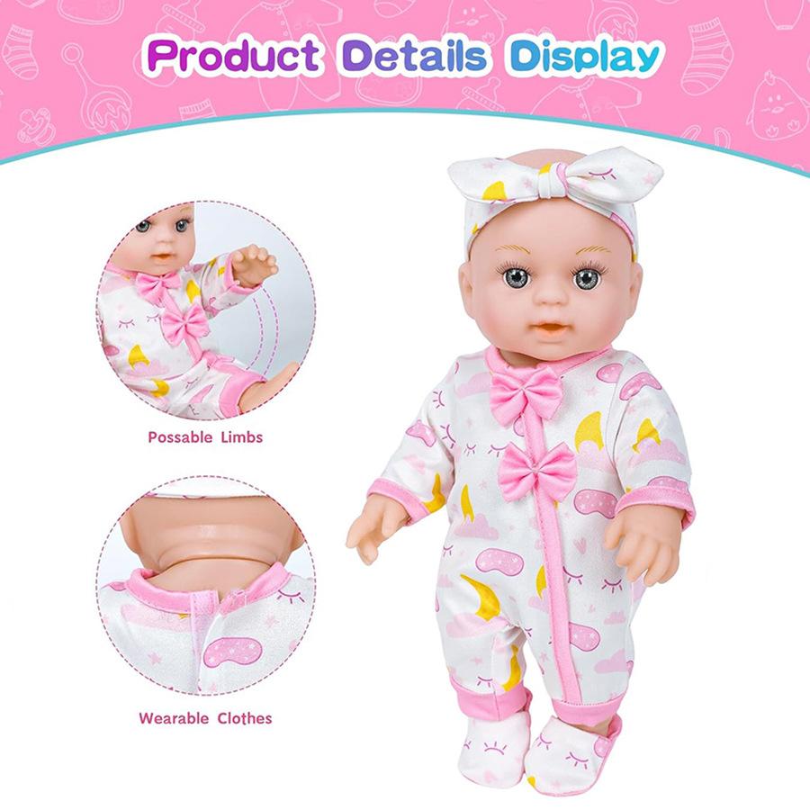 Butterfly Bei New 30CM Rebirth Doll Clothes Accessories Suit 12 Inch Children's Soothing Doll Soft Rubber Baby Toy