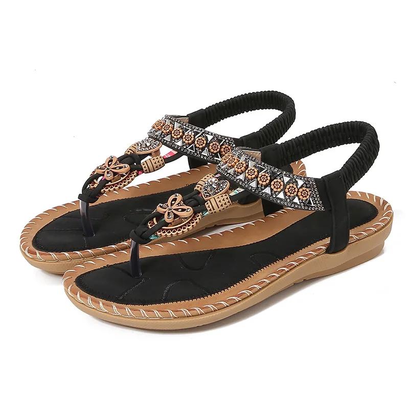 

Fashion Women Sandals Plus Size 36-43 Shoes for Women 2025 Summer Fashion Rhinestone Platform Flats Comfortable Sandalias De Mujer 43