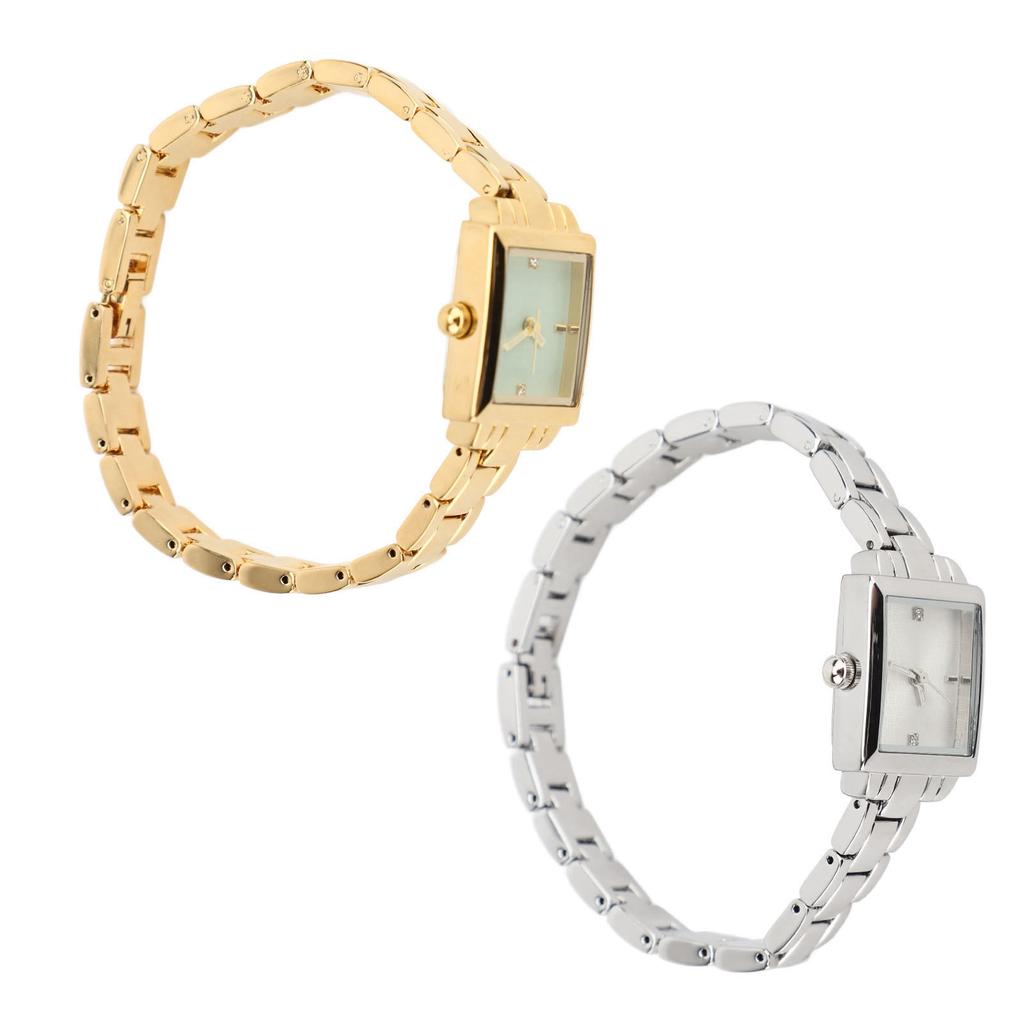 Women Stainless Steel Wristwatch Rhinestone Fashionable Rectangular Water Proof 30m Lady Watch for D