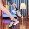8588 thick-soled leather small waist Forrest Gump shoes women's 2025 autumn new small height increase dad shoes sports shoes