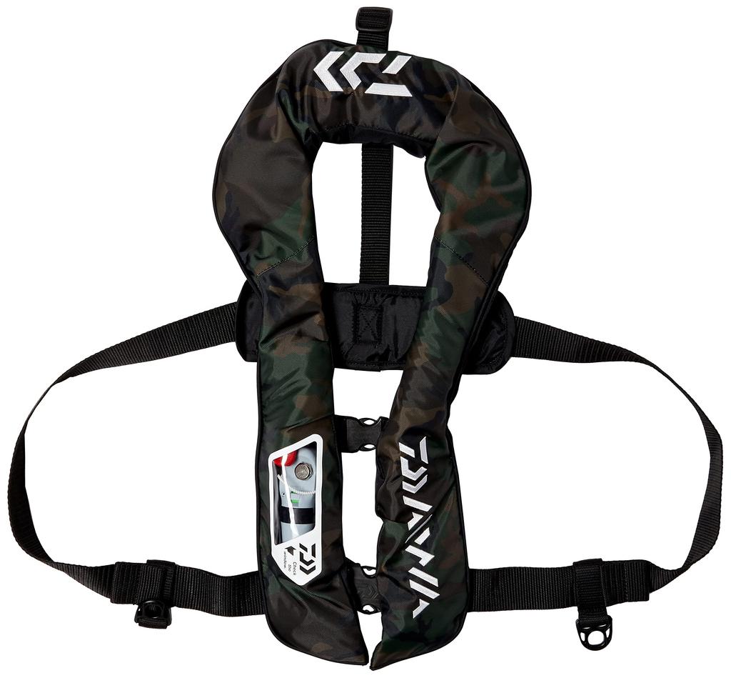 Daiwa (DAIWA) Double Life Jacket (Automatic/Manual Shoulder Strap) F DF-2021 Green Camo Free Size