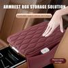 Car Armrest Cushion Center Console Protector Pad with Storage Pocket Faux Leather Heightening Armrest Pillow for Most Cars