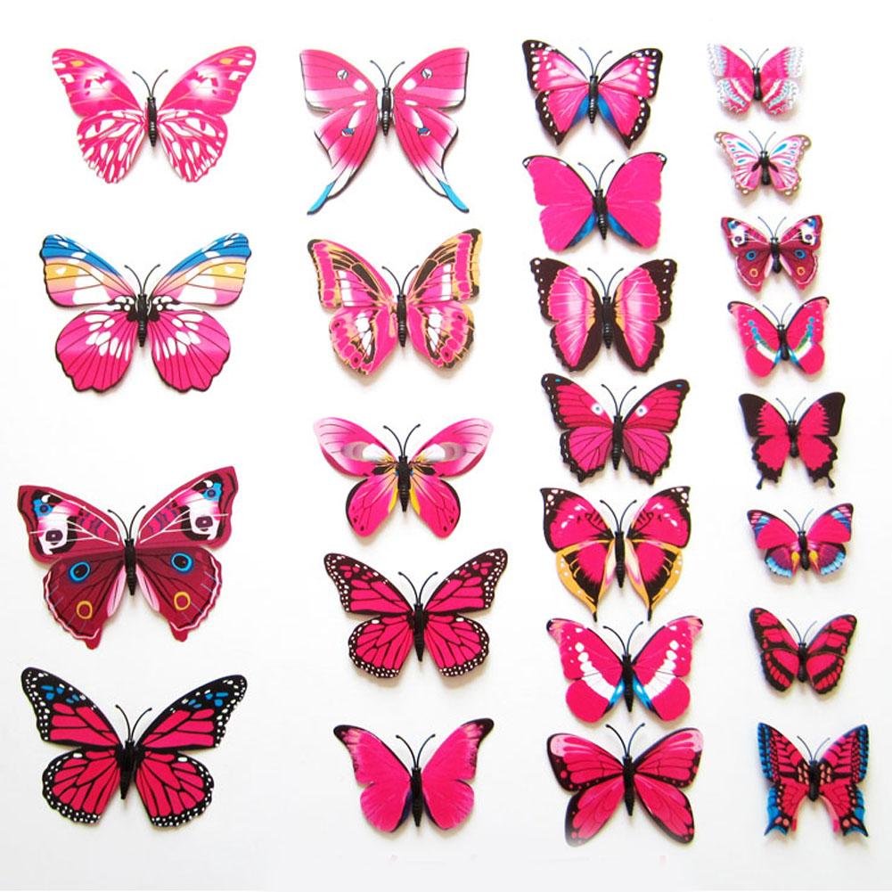 12pcs PVC Butterfly Wall Stickers Wedding Party Butterflies Room Decoration