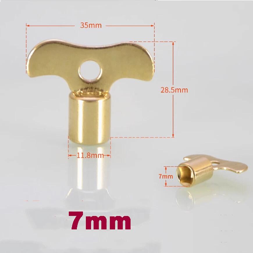 2Pcs/lot Metal Clock Type Plumbing Switch Keys For Faucet And Water Tap Key 6mm 7mm