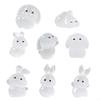 Pack of 8 Stylish Nightlight Animal Figurines Luminous Rabbit Miniatures Figurines Versatile Home Desk Decorations X3UC