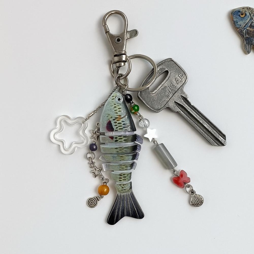 Bionic Design Artificial Fish Pendant Phone Lanyard Fish Bait Lanyard  Backpack