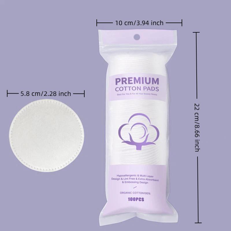 Dischetti Cotone Monouso per Trucco 100/120 Pezzi Morbidi Rotondi A Tre Strati Salviette Detergenti Viso Struccante Bellezza Cosmetica Pulizia