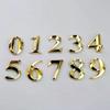3D Door Number ABS Injection Molding Electroplating Plate Digits 0 To 9 Golden Door Self Adhesive Street Sticker Outdoor