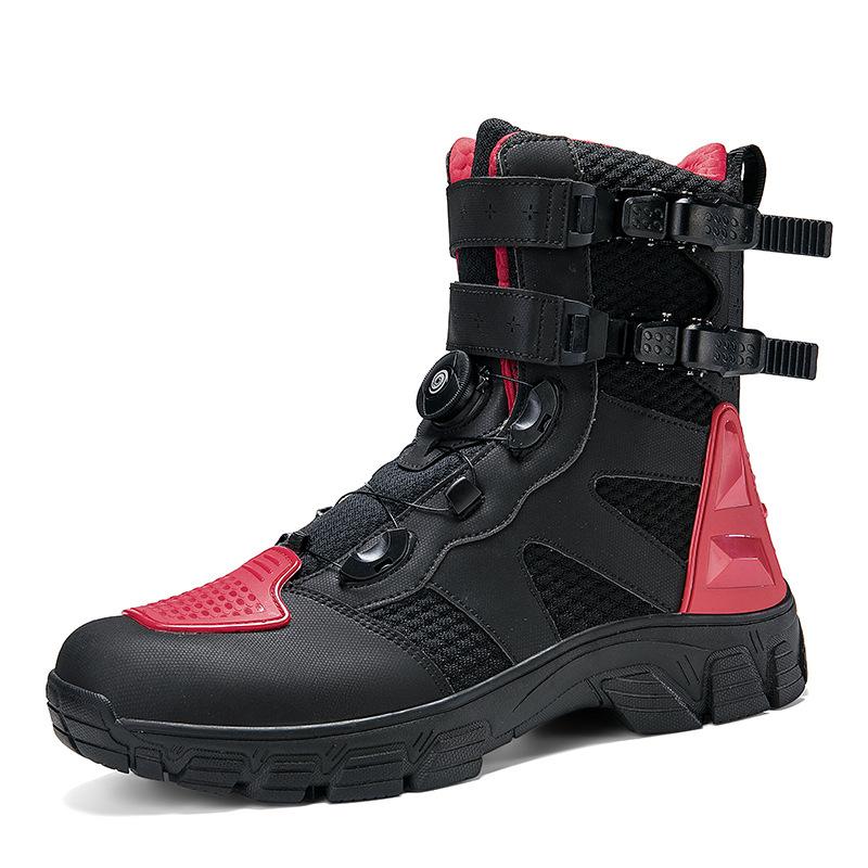 QK1128 men's shoes motorcycle riding shoes locomotive shoes shift shoes racing high top rotating buckle autumn and winter riding boots