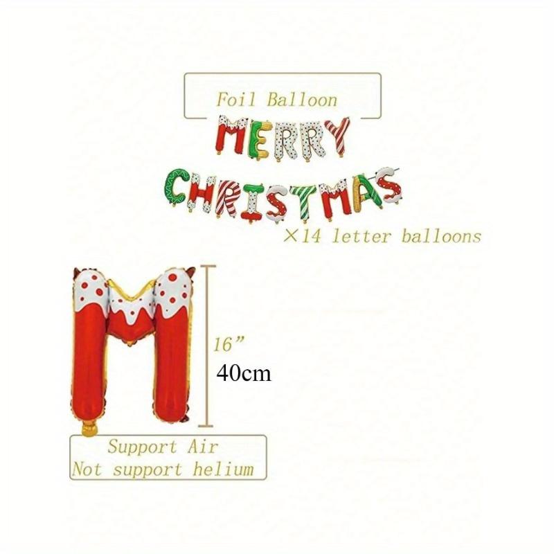 Merry Christmas Balloons Banner Party Decorations