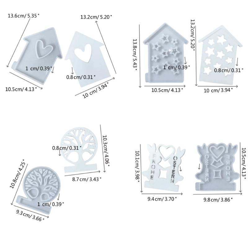 Herz Haus Kerzenhalter Form Handgemachte Beton Gipsformen Silikon Kerzenständer Harzformen Heimdekorationen Handwerk