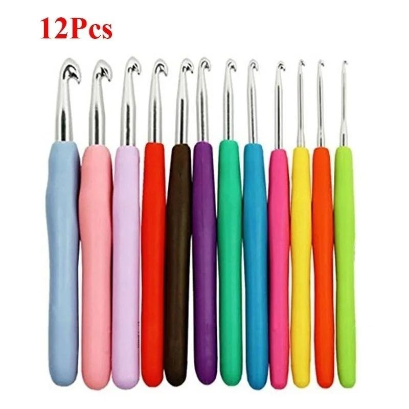 

10/12/29/100Pcs Aluminum Crochet Hook Set Sweater Knit Weave Tools Set Knitting Sewing Craft Sewing Needle Set Kit